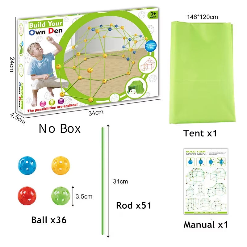 Felinio - KIDS Creative Building Blocks Toys Kits Fort Building Kit Construction Educational DIY Play Tunnels Castle Ball Games Gift Boys