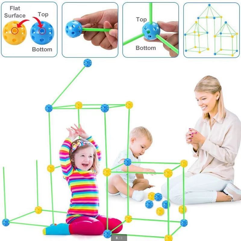Felinio - KIDS Creative Building Blocks Toys Kits Fort Building Kit Construction Educational DIY Play Tunnels Castle Ball Games Gift Boys